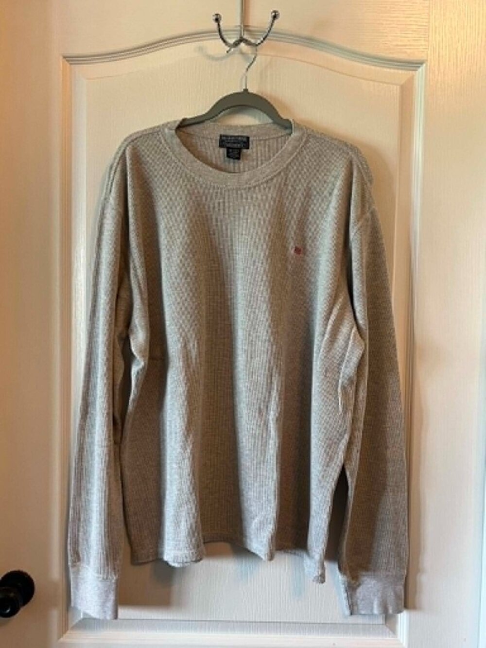 Vtg. Polo Jeans Co. Ralph Lauren Waffle Knit Thermal Crewneck Shirt sz XXL Gray